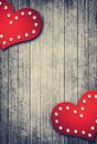 Grunge valentine background with two hearts Royalty Free Stock Photo