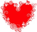 Grunge valentine frame, heart, Royalty Free Stock Photo