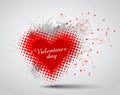 Grunge Valentines Day hart background