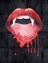 Grunge vampire lips Royalty Free Stock Photo