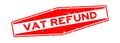 Grunge vat refund word hexagon rubber stamp on white background