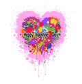 Valentines Heart made of colorful splashes of paint Royalty Free Stock Photo