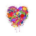 Abstract vector heart made of colorful splashes of paint Royalty Free Stock Photo