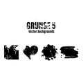 Grunge 5 vector backgrounds collection Royalty Free Stock Photo