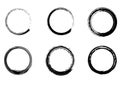 Grunge vector circles. Brush strokes set. Royalty Free Stock Photo