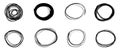 Grunge vector circles. Brush strokes set. Royalty Free Stock Photo