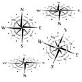 Grunge vector compass set