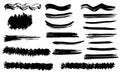 Grunge vector dry brush strokes. Isolated. Hand drawn set