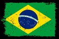 Grunge vector flag of Brazil Royalty Free Stock Photo