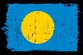 Grunge vector flag of Palau Royalty Free Stock Photo