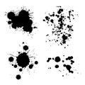 Grunge Vector Splat Set of black paint splashes on a white background Royalty Free Stock Photo