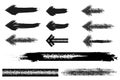 Grunge vector texture arrow art design set. Grunge abstract hand drawn arrow black brush Royalty Free Stock Photo