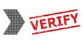 Grunge Verify Stamp and Halftone Dotted Direction Right