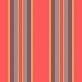 Grunge vertical fabric texture, row lines background seamless. Gala textile pattern stripe vector in red and teal colors
