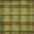 Grunge vintage distressed dark green and brown vertical and horizontal stripes tartan, plaid