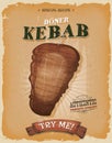 Grunge And Vintage Kebab Sandwich Poster