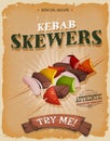 Grunge And Vintage Kebab Skewers Poster