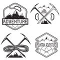 grunge vintage labels mountain adventure Royalty Free Stock Photo