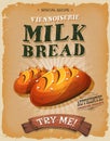 Grunge And Vintage Milk Bread Poster