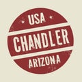 Grunge vintage round stamp with text Chandler, Arizona Royalty Free Stock Photo