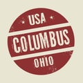 Grunge vintage round stamp with text Columbus, Ohio Royalty Free Stock Photo