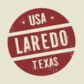 Grunge vintage round stamp with text Laredo, Texas