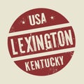 Grunge vintage round stamp with text Lexington, Kentucky