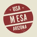 Grunge vintage round stamp with text Mesa, Arizona