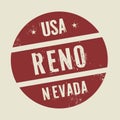 Grunge vintage round stamp with text Reno, Nevada