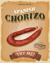 Grunge And Vintage Spanish Chorizo Poster