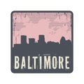 Grunge vintage stamp with text Baltimore Royalty Free Stock Photo