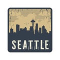 Grunge vintage stamp with text Seattle