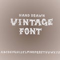 Grunge vintage whiskey font. Old handcrafted display skript. Modern brush label lettering. Vector typography Royalty Free Stock Photo