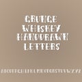 Grunge vintage whiskey font. Old handcrafted display skript. Modern brush label lettering. Vector typography illustration. Royalty Free Stock Photo