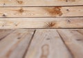 Grunge vintage wooden board table in front of old wooden background Royalty Free Stock Photo