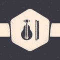 Grunge Violin icon isolated on grey background. Musical instrument. Monochrome vintage drawing. Vector