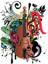 Grunge Violin Illustration