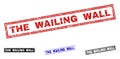 Grunge THE WAILING WALL Textured Rectangle Stamps