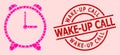 Grunge Wake-Up Call Stamp and Pink Love Alarm Clock Collage
