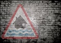 Grunge wall flood sign
