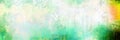 Grunge watercolor nature green yellow marbled shapes panoramic banner Royalty Free Stock Photo