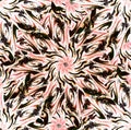 Grunge and wavy flower effect seamless pattern