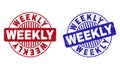 Grunge WEEKLY Scratched Round Stamp Seals