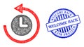 Grunge Welcome Back Seal and Net Time Return Rotation Web Mesh Royalty Free Stock Photo