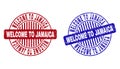 Grunge WELCOME TO JAMAICA Scratched Round Stamp Seals