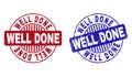 Grunge WELL DONE Textured Round Stamp Seals