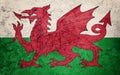 Grunge Welsh flag. Welsh flag with grunge texture. Royalty Free Stock Photo