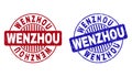 Grunge WENZHOU Textured Round Stamp Seals