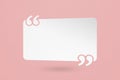 White paper cut quote background with quotation marks on grunge pink paper useful for customer reviews and product