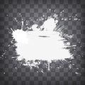 grunge white splashes and splatters frame on a chequered backgro Royalty Free Stock Photo